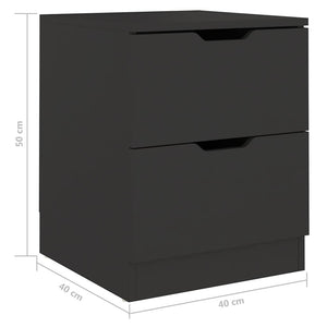 vidaXL Table de chevet noire 40x40x50 cm Aggloméré