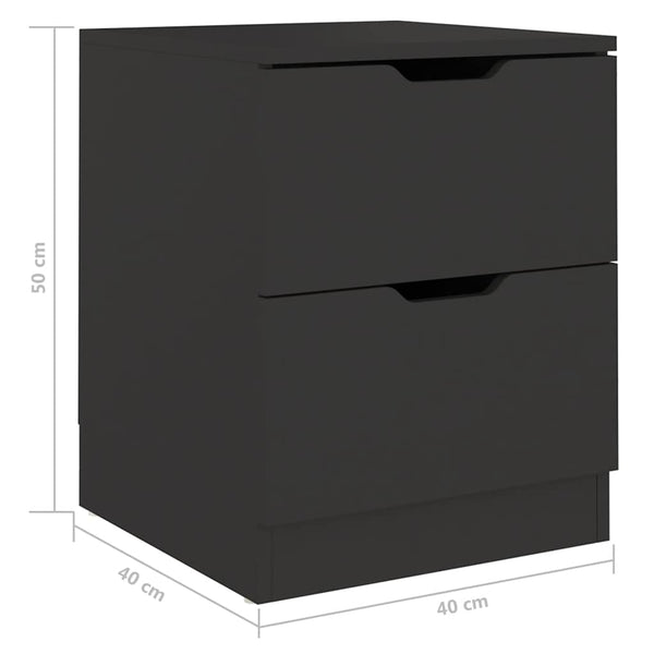 vidaXL Table de chevet noire 40x40x50 cm Aggloméré