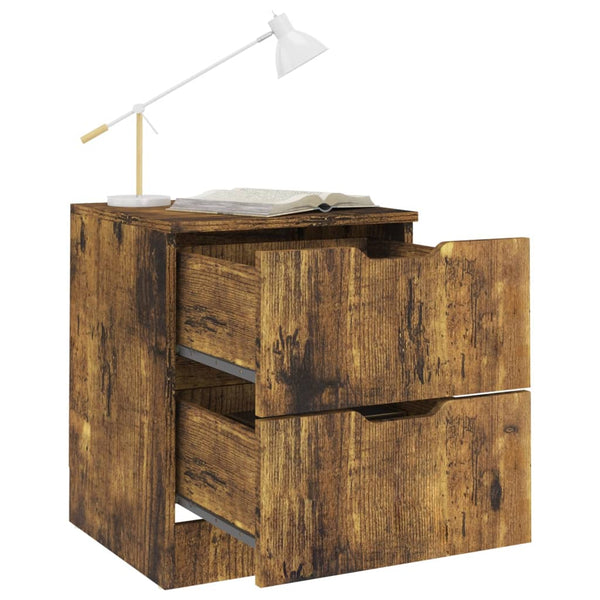 vidaXL Bedside Cabinet Smoked Oak 40x40x50 cm Chipboard
