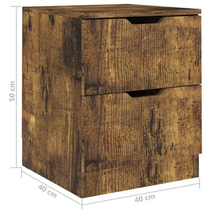 vidaXL Bedside Cabinet Smoked Oak 40x40x50 cm Chipboard