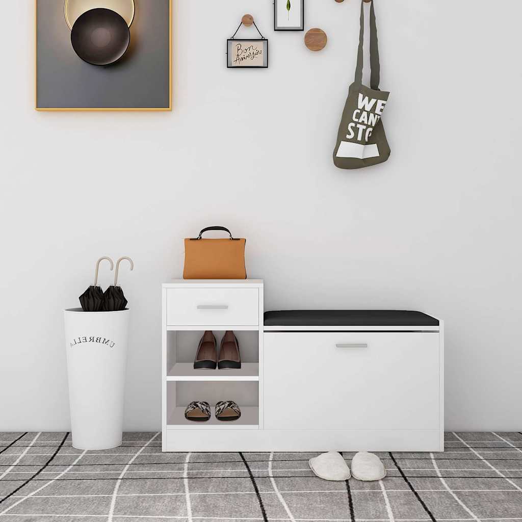 Schuhbank Weiß mit Sitzfläche