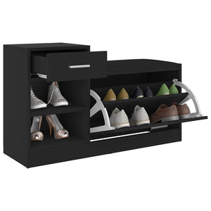 Schuhbank Schwarz mit Sitzfläche 94,5cm