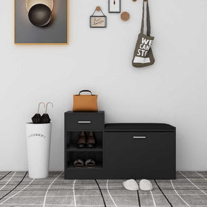 Schuhbank Schwarz mit Sitzfläche 94,5cm