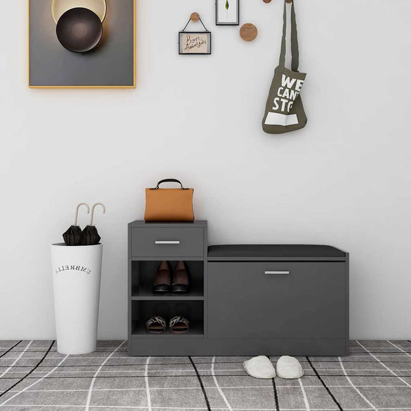 Schuhbank Grau mit Sitzfläche 94,5 cm