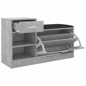 Schuhbank Betongrau mit Sitzfläche