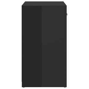 Schuhbank Schwarz Hochglanz mit Sitzfläche