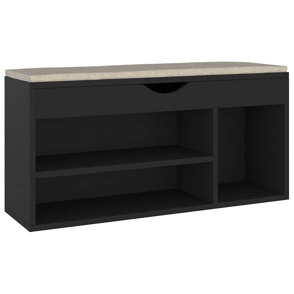 Schuhbank Schwarz mit Kissen 104 cm