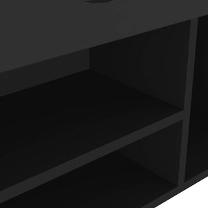 vidaXL Banc à chaussures avec coussin noir 104x30x49 cm Bois d'ingénierie