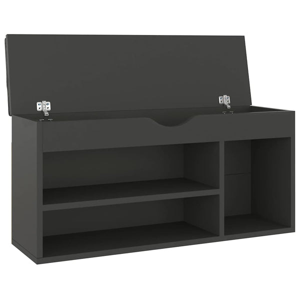 Schuhbank Grau mit Kissen 104 cm