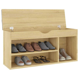 Schuhbank Sonoma Eiche mit Kissen