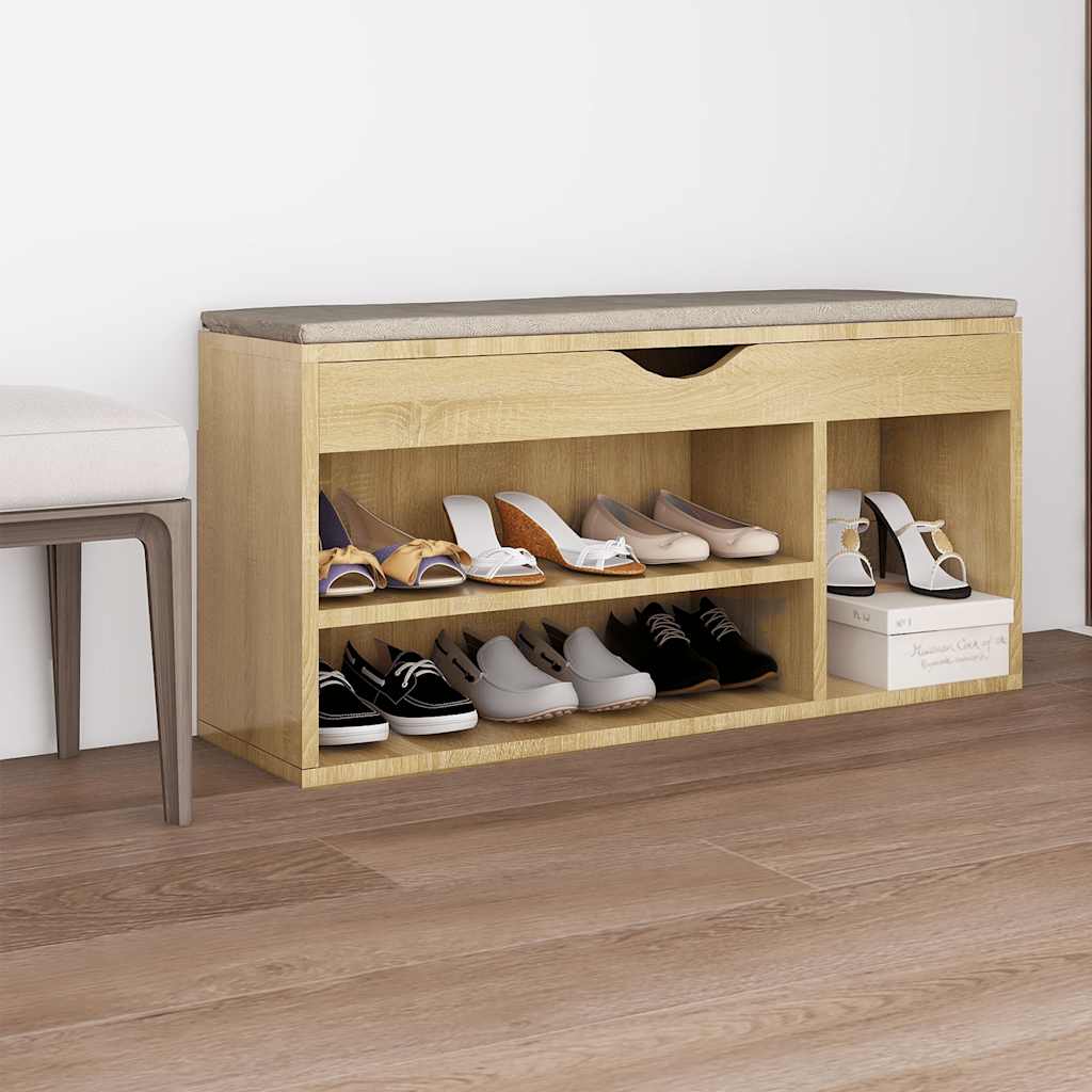 Schuhbank Sonoma Eiche mit Kissen