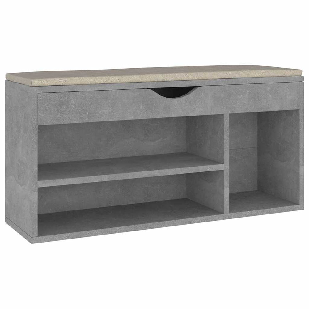 Schuhbank Betongrau mit Kissen
