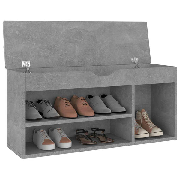 Schuhbank Betongrau mit Kissen
