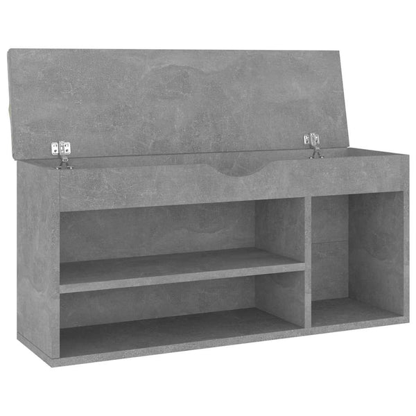 Schuhbank Betongrau mit Kissen