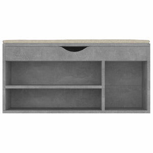 Schuhbank Betongrau mit Kissen