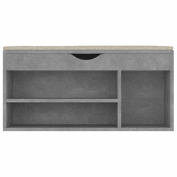 Schuhbank Betongrau mit Kissen