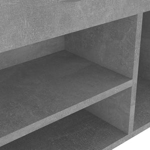 Schuhbank Betongrau mit Kissen