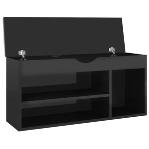 Schuhbank Schwarz mit Kissen 104cm