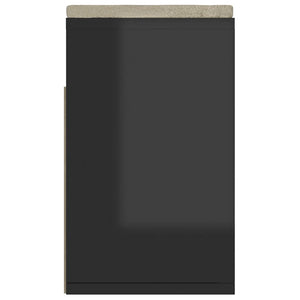 Schuhbank Schwarz mit Kissen 104cm