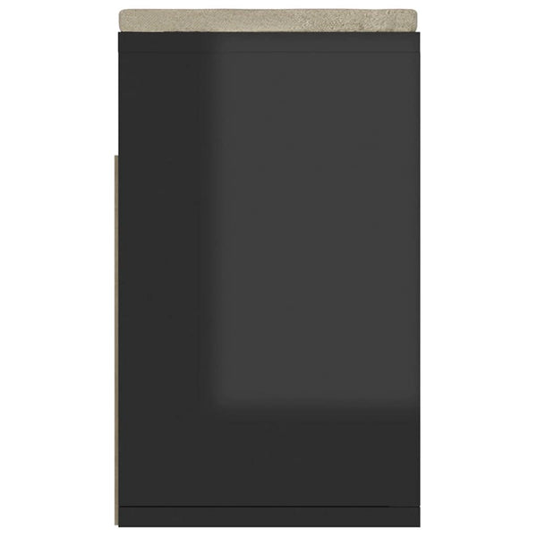 Schuhbank Schwarz mit Kissen 104cm