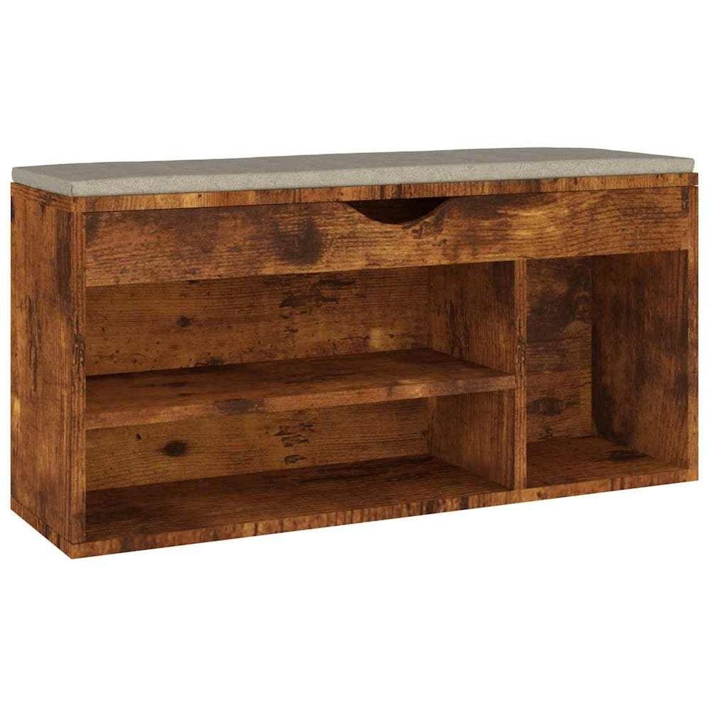 Schuhbank Räuchereiche mit Kissen 104 cm