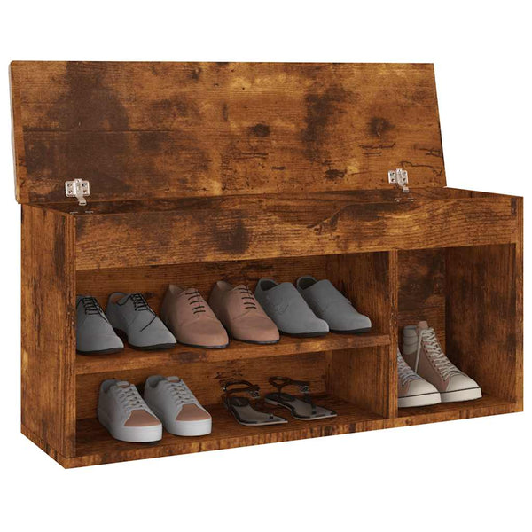 Schuhbank Räuchereiche mit Kissen 104 cm