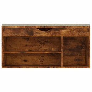 Schuhbank Räuchereiche mit Kissen 104 cm