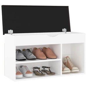 Schuhbank Weiß mit Kissen 80 cm