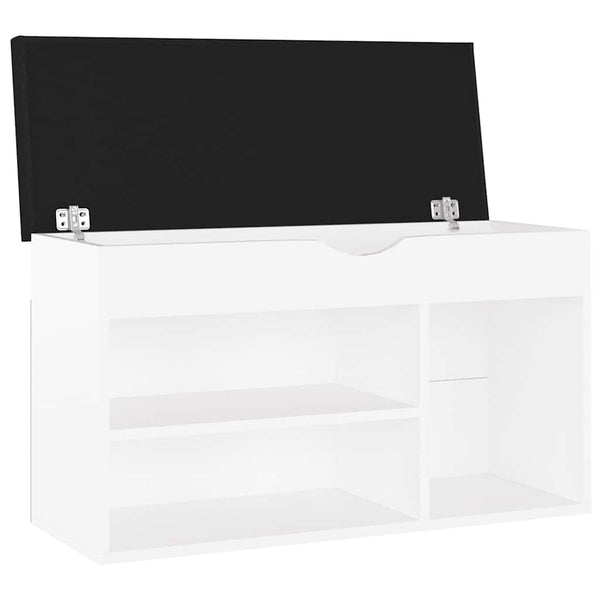 Schuhbank Weiß mit Kissen 80 cm