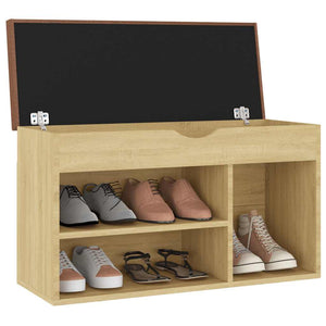Schuhbank Sonoma Eiche mit Kissen 80cm