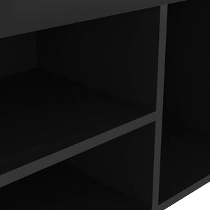 Schuhbank Schwarz Hochglanz mit Kissen 80cm