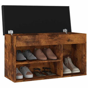 Schuhbank Räuchereiche mit Kissen 80cm