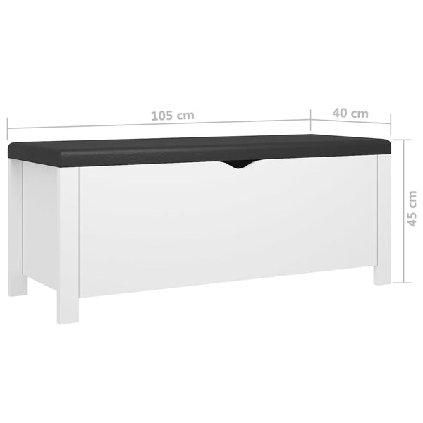 Sitzbank Weiß mit Stauraum 105cm
