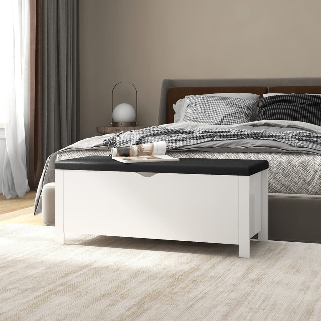 Sitzbank Weiß mit Stauraum 105cm