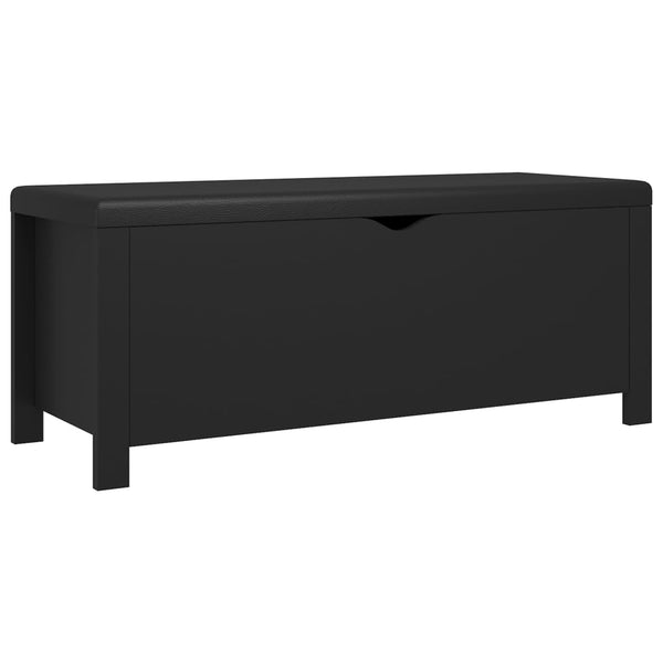 Sitzbank Schwarz mit Stauraum 105cm