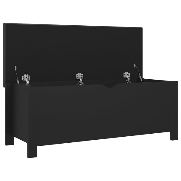 Sitzbank Schwarz mit Stauraum 105cm