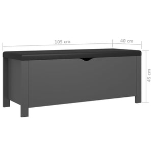 Sitzbank Grau mit Stauraum 105cm