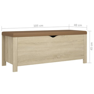 Sitzbank Sonoma-Eiche mit Stauraum 105 cm
