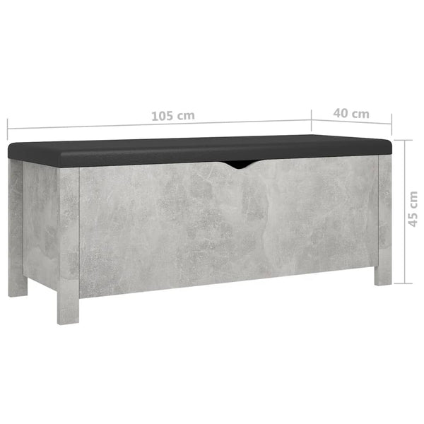 Sitzbank Betongrau mit Stauraum 105cm