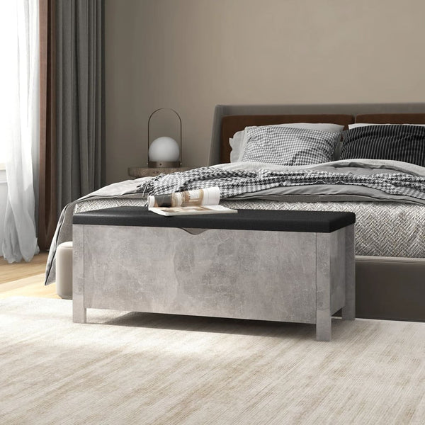 Sitzbank Betongrau mit Stauraum 105cm