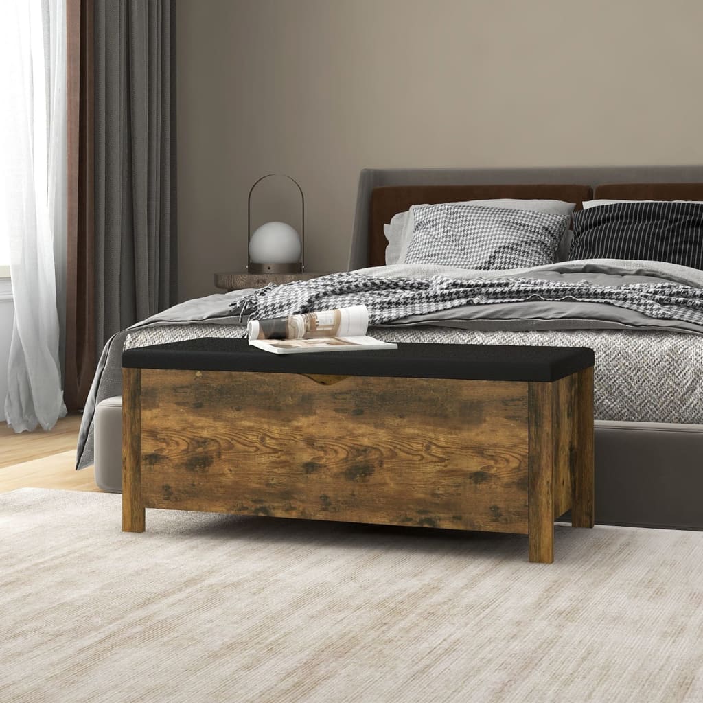 Sitzbank Räuchereiche mit Stauraum 105 cm