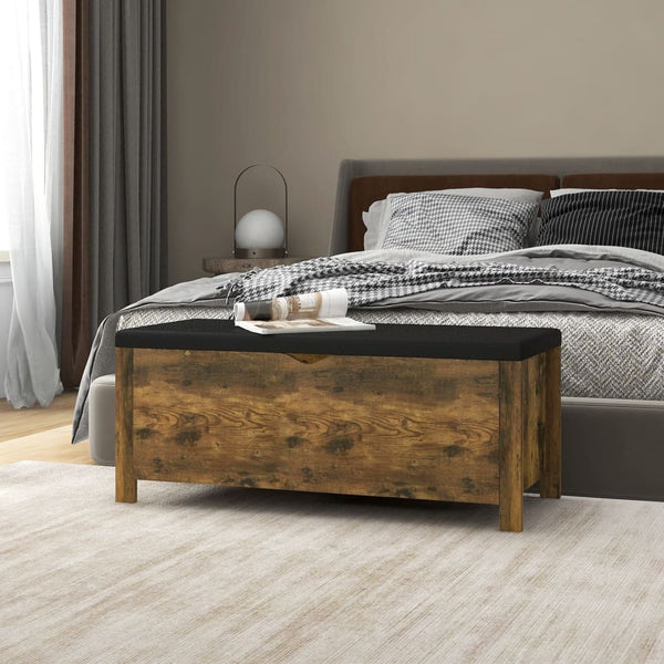 Sitzbank Räuchereiche mit Stauraum 105 cm