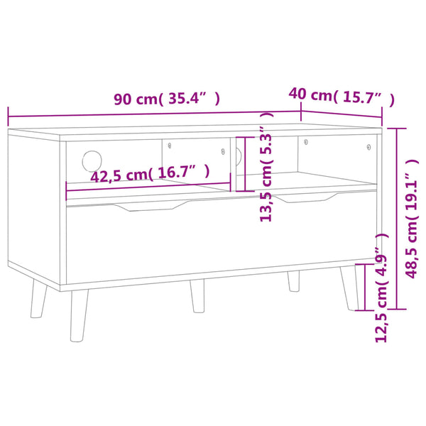 TV-Schrank Weiß 90 cm