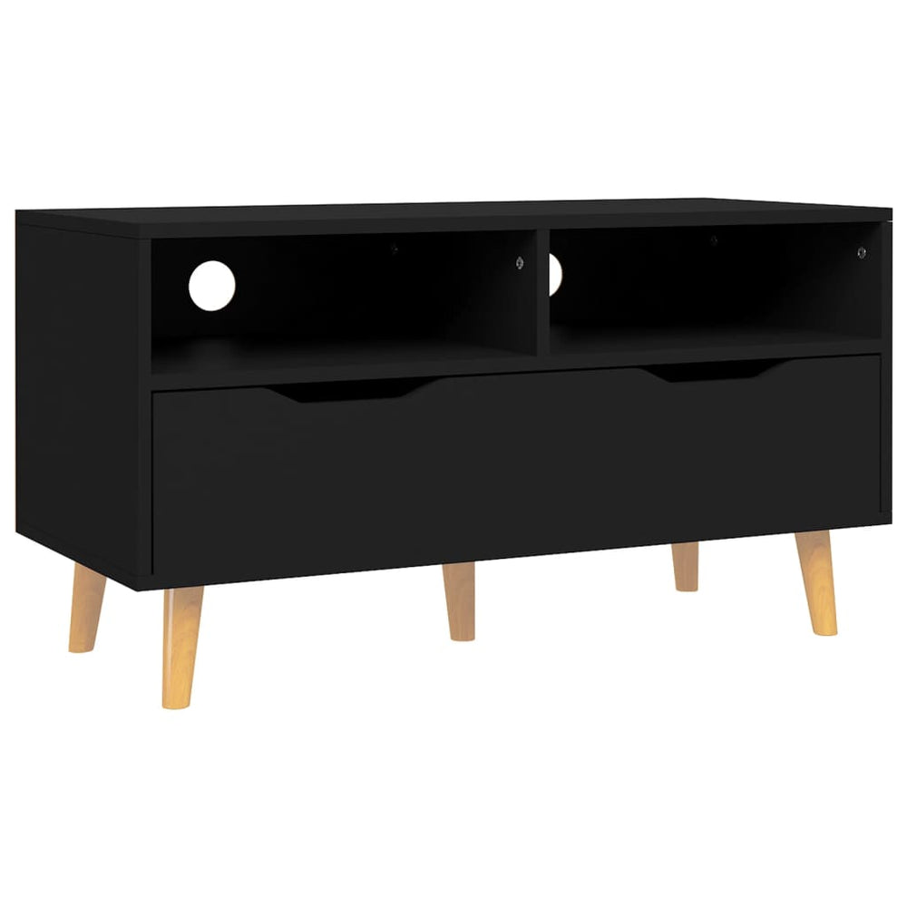 vidaXL Meuble TV Noir 90x40x48,5 cm Bois d'ingénierie