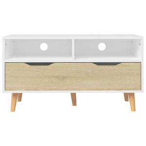TV-Schrank Weiß Sonoma-Eiche 90 cm