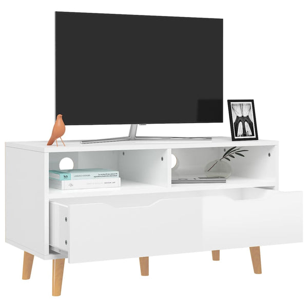 TV-Schrank Weiß Hochglanz 90 cm