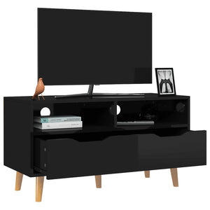 TV-Schrank Schwarz Hochglanz 90 cm