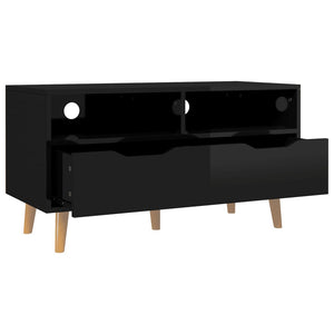 TV-Schrank Schwarz Hochglanz 90 cm