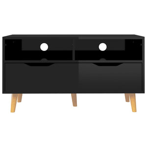 TV-Schrank Schwarz Hochglanz 90 cm