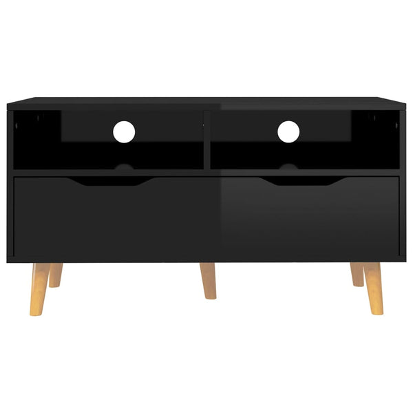 TV-Schrank Schwarz Hochglanz 90 cm